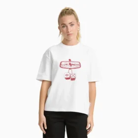 Camiseta gráfica de pantalones cortos Polk para mujer