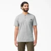 Camiseta Henley de manga corta de peso pesado Camiseta Henley de manga corta de peso pesado