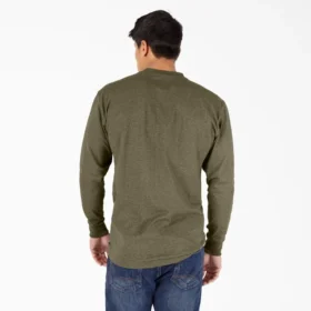 Camiseta Henley de manga larga de tejido grueso jaspeado