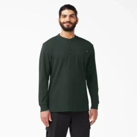 Camiseta Henley de manga larga y tejido grueso