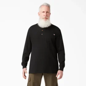 Camiseta Henley de manga larga y tejido grueso