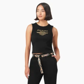 Camiseta sin mangas corta de mujer con espalda nadadora y águila de Dickies X Harley-Davidson