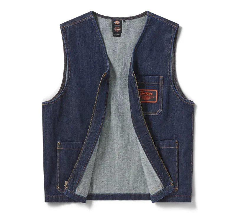 Chaleco de mezclilla con cremallera Dickies X Harley-Davidson® Chaleco de mezclilla con cremallera Dickies X Harley-Davidson®