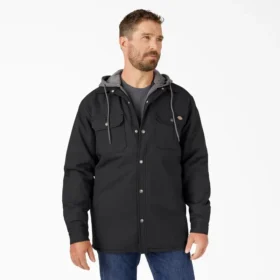 Chaqueta con capucha de lona repelente al agua