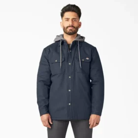 Chaqueta con capucha de lona repelente al agua