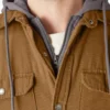 Chaqueta con capucha de lona repelente al agua Chaqueta con capucha de lona repelente al agua