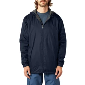 Chaqueta con capucha de nylon forrada de polar