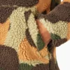 Chaqueta de camuflaje de felpa de pelo largo y corte holgado Chaqueta de camuflaje de felpa de pelo largo y corte holgado
