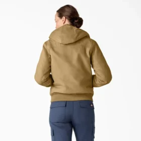 Chaqueta de lona de algodón para mujer con forro polar