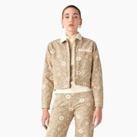 Chaqueta de lona de pato con estampado floral Ellis para mujer