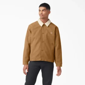 Chaqueta de lona de pato con forro polar de pelo largo