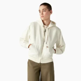Chaqueta de lona de pato con forro polar para mujer