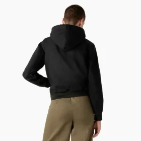 Chaqueta de lona de pato con forro polar para mujer