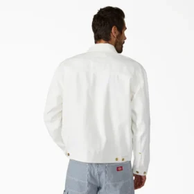 Chaqueta de mezclilla plisada con ribete Chaqueta de mezclilla plisada con ribete