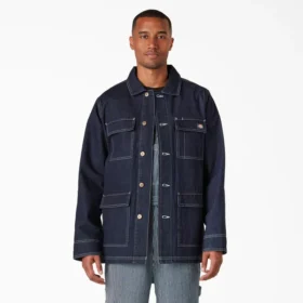 Chaqueta de trabajo de denim lavado