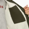 Chaqueta de trabajo de lona de algodón para mujer con forro polar de pelo largo