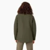 Chaqueta de trabajo de lona de algodón para mujer con forro polar de pelo largo