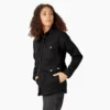 Chaqueta de trabajo de lona de algodón para mujer con forro polar de pelo largo