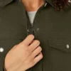 Chaqueta de trabajo de lona de algodón para mujer con forro polar de pelo largo