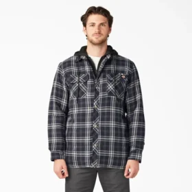 Chaqueta tipo camisa con capucha de franela