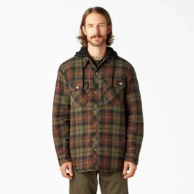 Chaqueta tipo camisa con capucha de franela