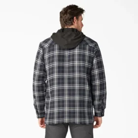 Chaqueta tipo camisa con capucha de franela