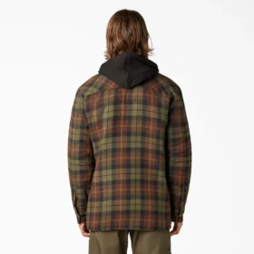 Chaqueta tipo camisa con capucha de franela