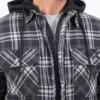 Chaqueta tipo camisa con capucha de franela