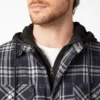 Chaqueta tipo camisa con capucha de franela
