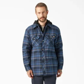 Chaqueta tipo camisa con capucha de franela repelente al agua Chaqueta tipo camisa con capucha de franela repelente al agua