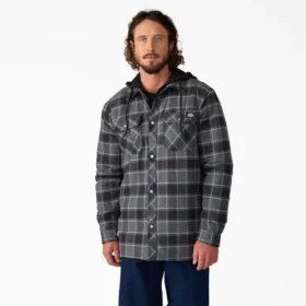 Chaqueta tipo camisa con capucha de franela repelente al agua Chaqueta tipo camisa con capucha de franela repelente al agua