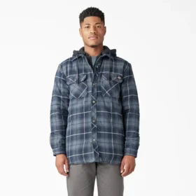Chaqueta tipo camisa con capucha de franela repelente al agua