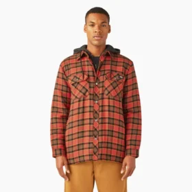 Chaqueta tipo camisa con capucha de franela repelente al agua Chaqueta tipo camisa con capucha de franela repelente al agua