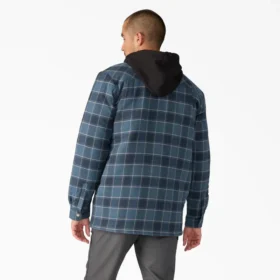 Chaqueta tipo camisa con capucha de franela repelente al agua