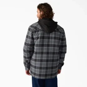 Chaqueta tipo camisa con capucha de franela repelente al agua Chaqueta tipo camisa con capucha de franela repelente al agua
