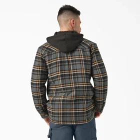 Chaqueta tipo camisa con capucha de franela repelente al agua Chaqueta tipo camisa con capucha de franela repelente al agua
