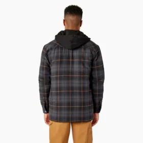 Chaqueta tipo camisa con capucha de franela repelente al agua