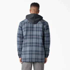 Chaqueta tipo camisa con capucha de franela repelente al agua