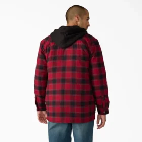 Chaqueta tipo camisa con capucha de franela repelente al agua