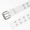 Cinturón de cuero con doble ojal para mujer