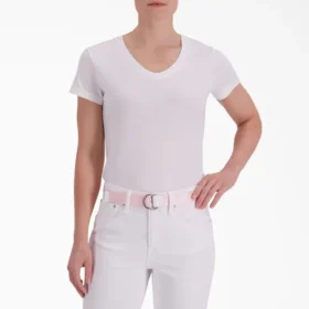 Cinturón de tela con estampado del logotipo y anilla en D para mujer