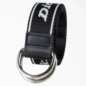 Cinturón de tela con estampado del logotipo y anilla en D para mujer