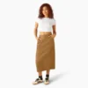 Falda midi cargo de lona de algodón para mujer Falda midi cargo de lona de algodón para mujer