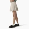 Falda plisada de sarga para mujer