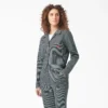 Mono de manga larga con rayas Hickory de corte holgado para mujer Mono de manga larga con rayas Hickory de corte holgado para mujer