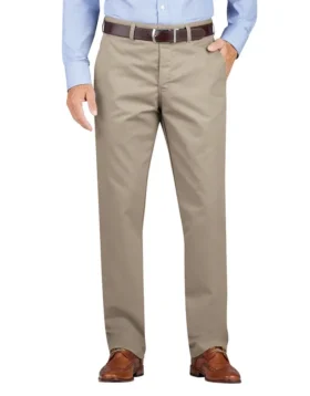 Pantalones caqui de corte recto y pierna cónica