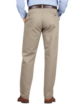 Pantalones caqui de corte recto y pierna cónica