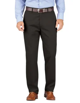 Pantalones caqui de corte relajado, pierna cónica y cintura cómoda