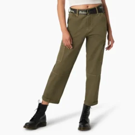 Pantalones cargo cortos de corte holgado con costuras en contraste para mujer