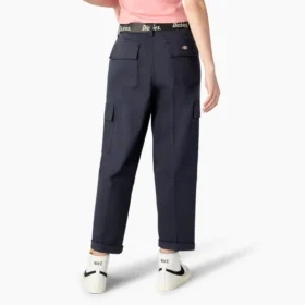 Pantalones cargo cortos de corte holgado con costuras en contraste para mujer